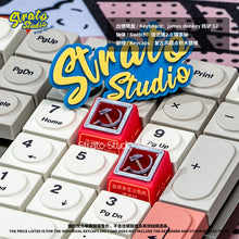 Load image into Gallery viewer, Red Aesthetics Soviet Retro Style Custom Shine-through Keycap for Cherry MX
