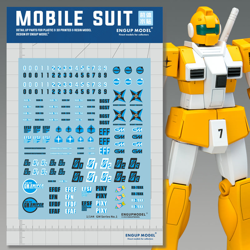 HGUC 1/144 RGM-79 GM/E.F.F. Universal Logo Decal Gundam Model Decal