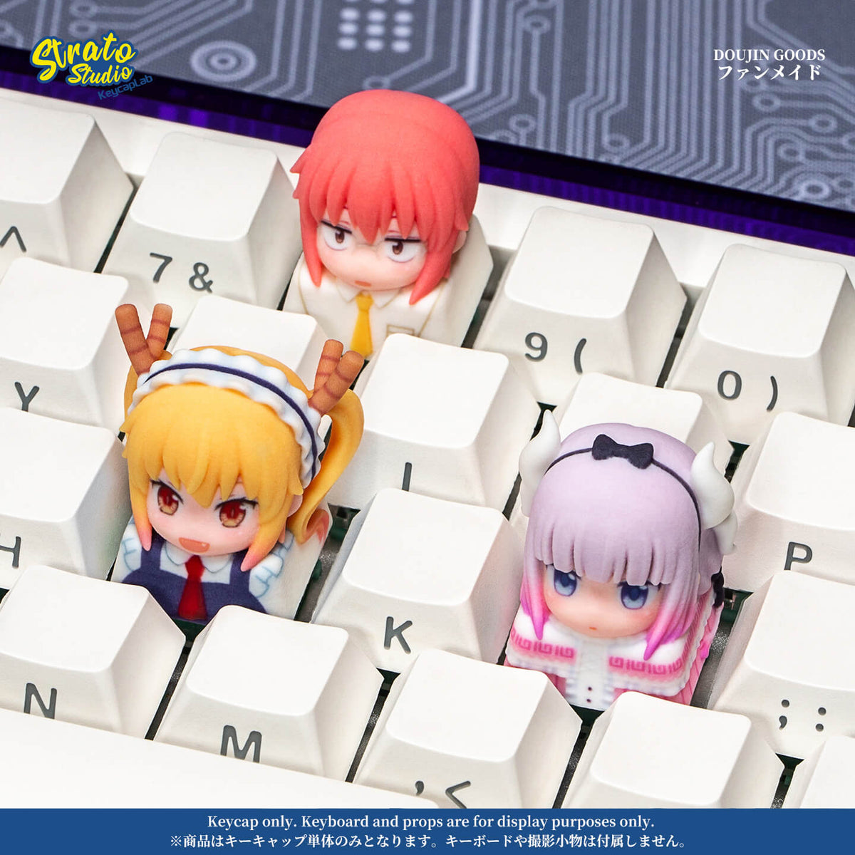 Miss Kobayashi's Dragon Maid fan-made artisan keycaps by Strato Studio