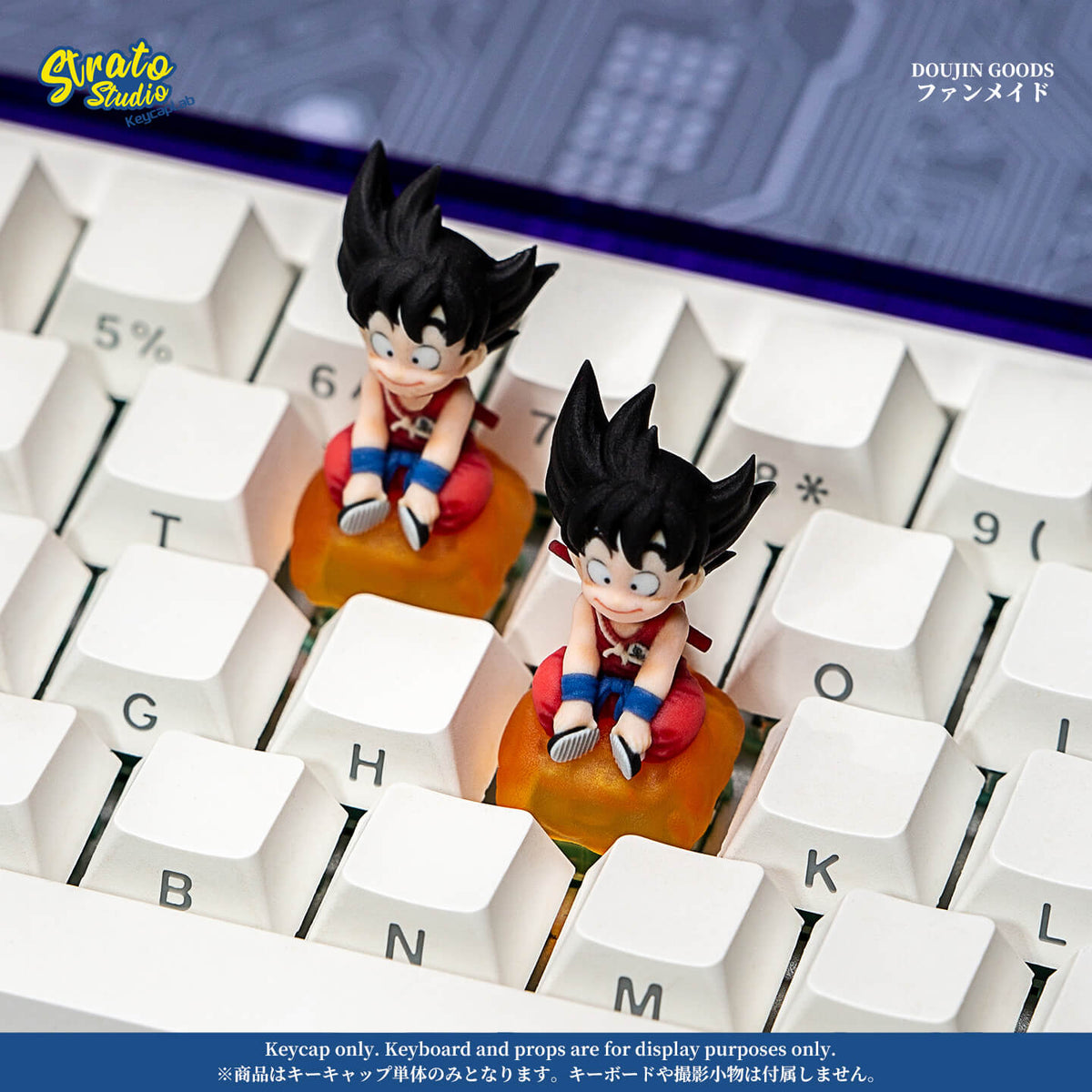 Dragon Ball Kid Goku on Flying Nimbus fan-made artisan keycap by Strato Studio